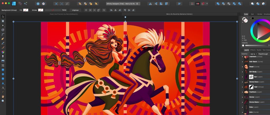 Serif Affinity Designer promises a seamless marriage of vector and raster design, ensuring artists don't juggle between multiple software.